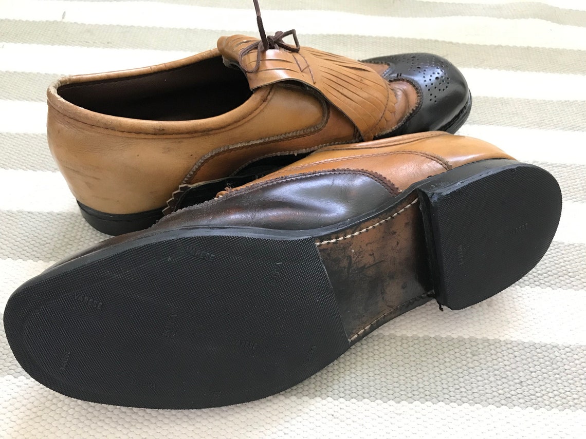 Men's vintage golf shoes restored and made into oxfords Etsy