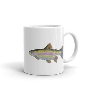 Rainbow Trout Fly Fishing gift mug art river