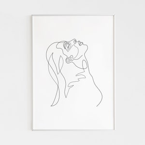 Donna semplice con una sola linea, illustrazione femminile sensuale, schizzo di moda di bellezza, silhouette femminile con linea continua, ritratto di donna minimalista