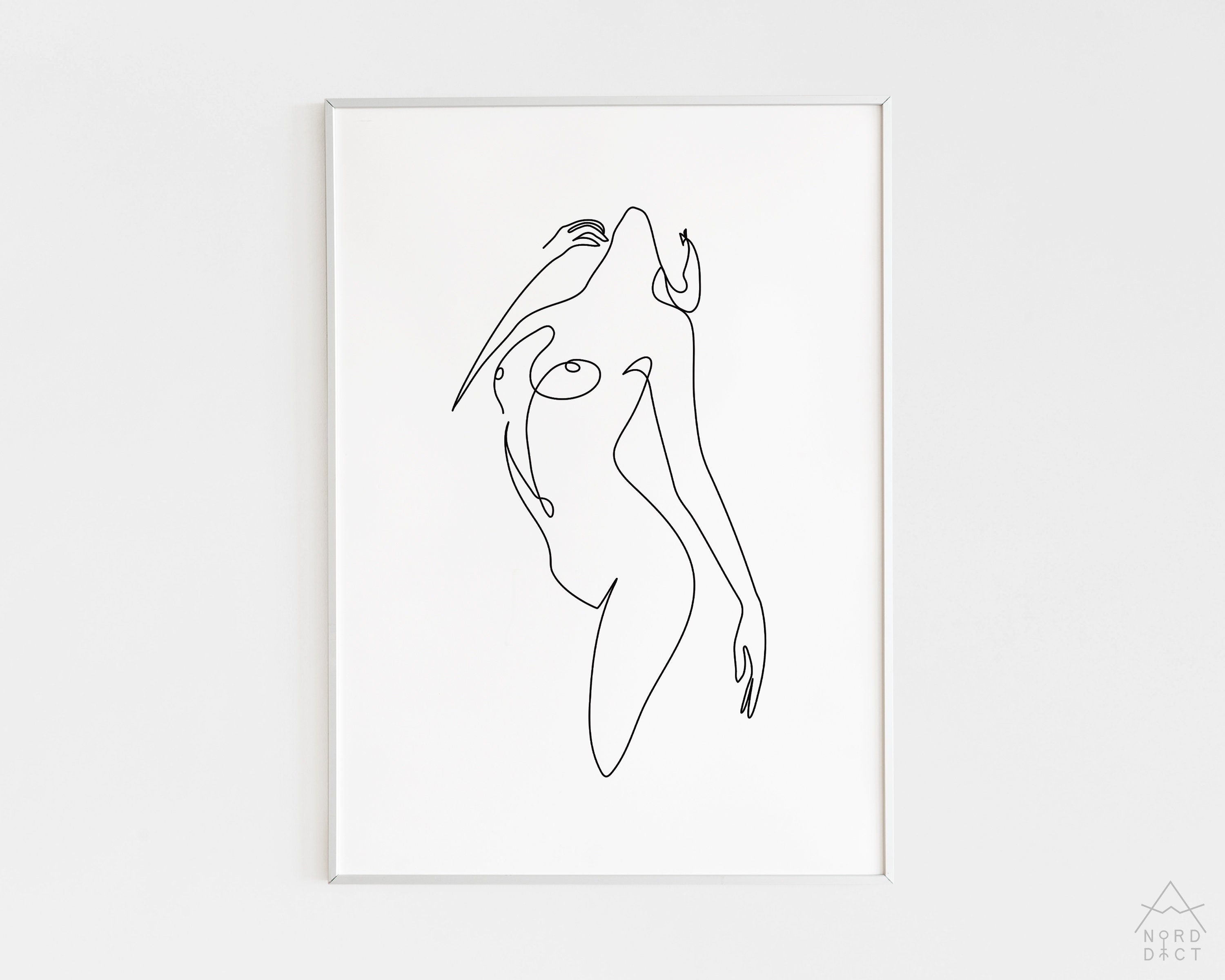 Abstract One Line Female Figure Printable Minimalist Nude Woman Art Fine Naked Lady Print Nude Body Illustration Wall Art Erotic Nudity