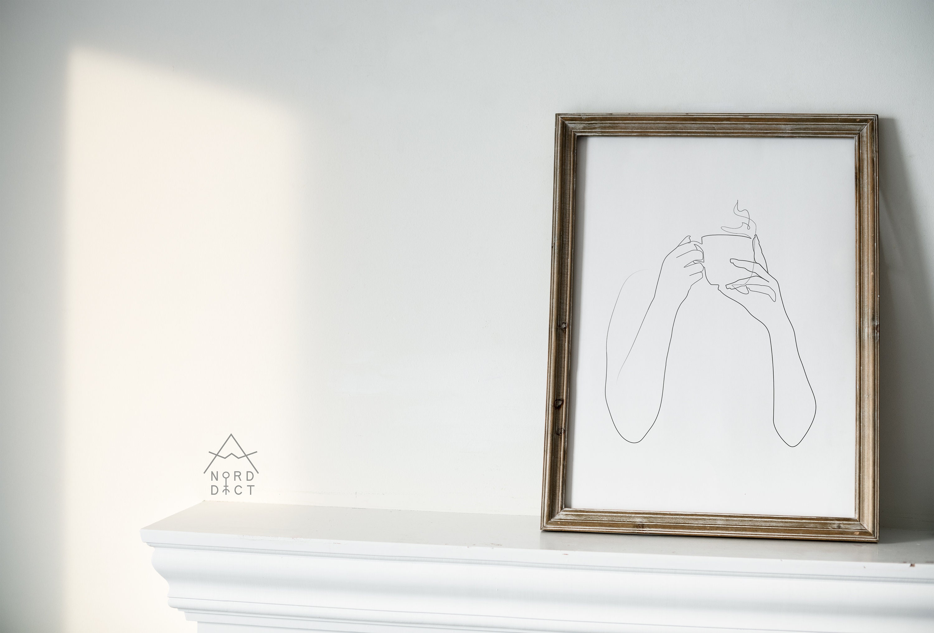 Coffee Cup One Line Art, Woman Drinking Coffee Printable, Tea or Coffee ...