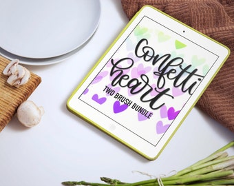Procreate Heart Brush Set, Confetti & Line (Digital Download)