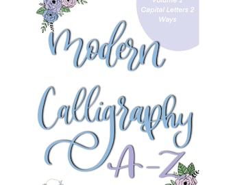 Modern Calligraphy Practice Sheets – Brush Pen Lettering, Upper Case (Digital Download)