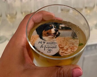 Custom Edible Photo Cocktail Topper, Wedding Signature Drink