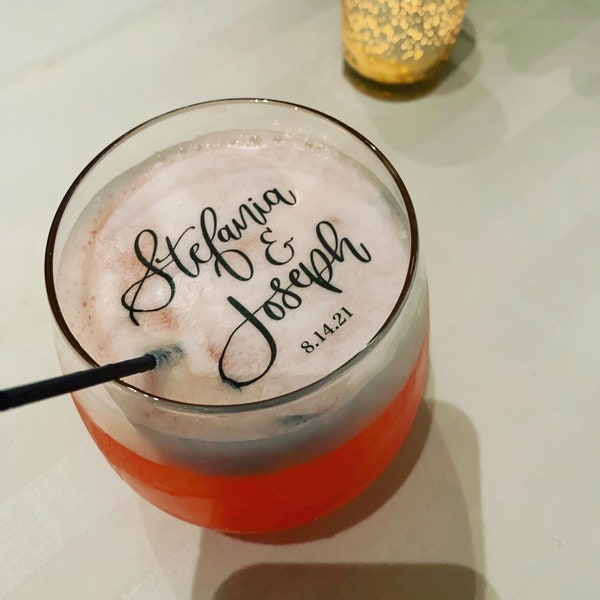 Edible Drink Topper, Edible Cocktail Topper, Custom Photo Topper, Wedding Signature Drink