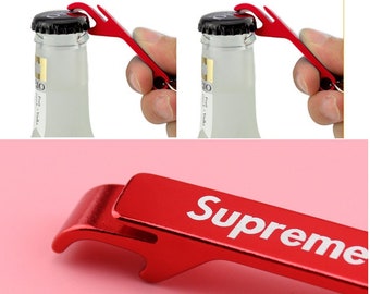 Supreme aluminum Bottle Opener Keychain Top quality Red Hype fashion Streetwear accessory