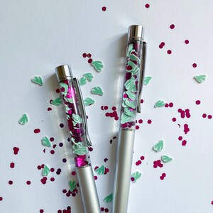 Caneta Desert Twilight Cactus e Purple Glitter Silver - Caneta esferográfica preta com corpo prateado