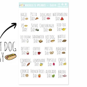 Food and Drink Holiday Stickers - S039 • Wacky and Fun Holiday Stickers • National Day Stickers