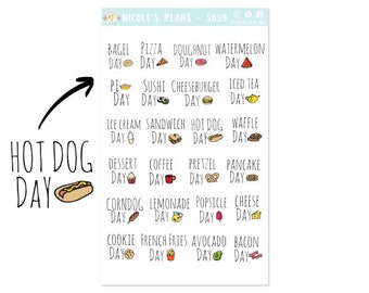 Food and Drink Holiday Stickers - S039 • Wacky and Fun Holiday Stickers • National Day Stickers