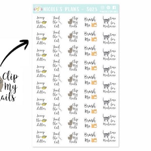 Cat To Do Stickers - S023 • Cat Chore Stickers for Planners, Journals • Stickers for Happy Planner, Erin Condren, Bullet Journal