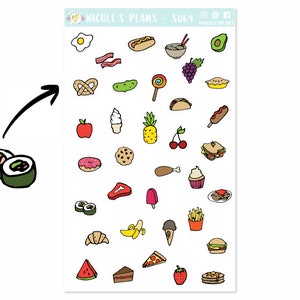 Food Icon Mini Planner Stickers - S064