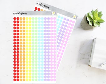 Transparent Colored Dot Stickers for Planner • Custom Planner Dot Stickers • Stickers for Happy Planner, Erin Condren