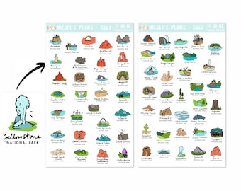 National Park Stickers (Updated with New River Gorge) - S062 • Park Travel Tracker Stickers • Travel Passport Decorative Map Stickers