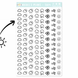 Iconos de pegatinas meteorológicas dibujadas a mano - S024