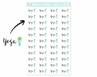 Yoga Fitness Planer Aufkleber - S007 • Workout Funktionale Aufkleber • Gesundheit und Fitness Sticker für Planer und Bullet Journals