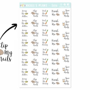 Bunny To Do Stickers - S031 • Rabbit Variety Pack • Stickers for Happy Planner, Erin Condren, Bullet Journal