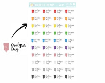 Dialysis Reminder Functional Stickers - S073 •  Dialysis Tracker Sticker • Stickers for Happy Planner, Erin Condren, Bullet Journal