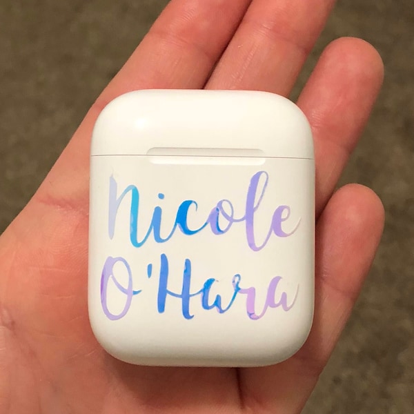 Calcomanía personalizada en miniatura • Mini calcomanía con nombre o palabra para AirPods, iPhone, medidor, bolígrafos y cargador • Pequeñas calcomanías personalizadas