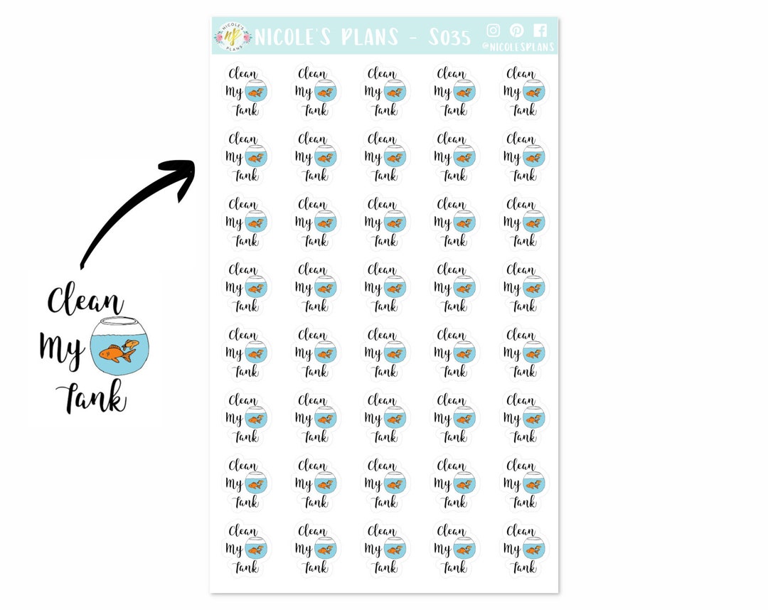 Fish to Do Stickers - S035 • Fish Chore Sticker • Fish Tank Stickers ...