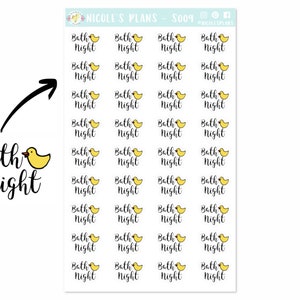 Stickers badnacht - S009 • Badstickers voor kinderen voor planner, dagboek • Badeendstickers voor Happy planner, Erin Condren, Bullet Journal