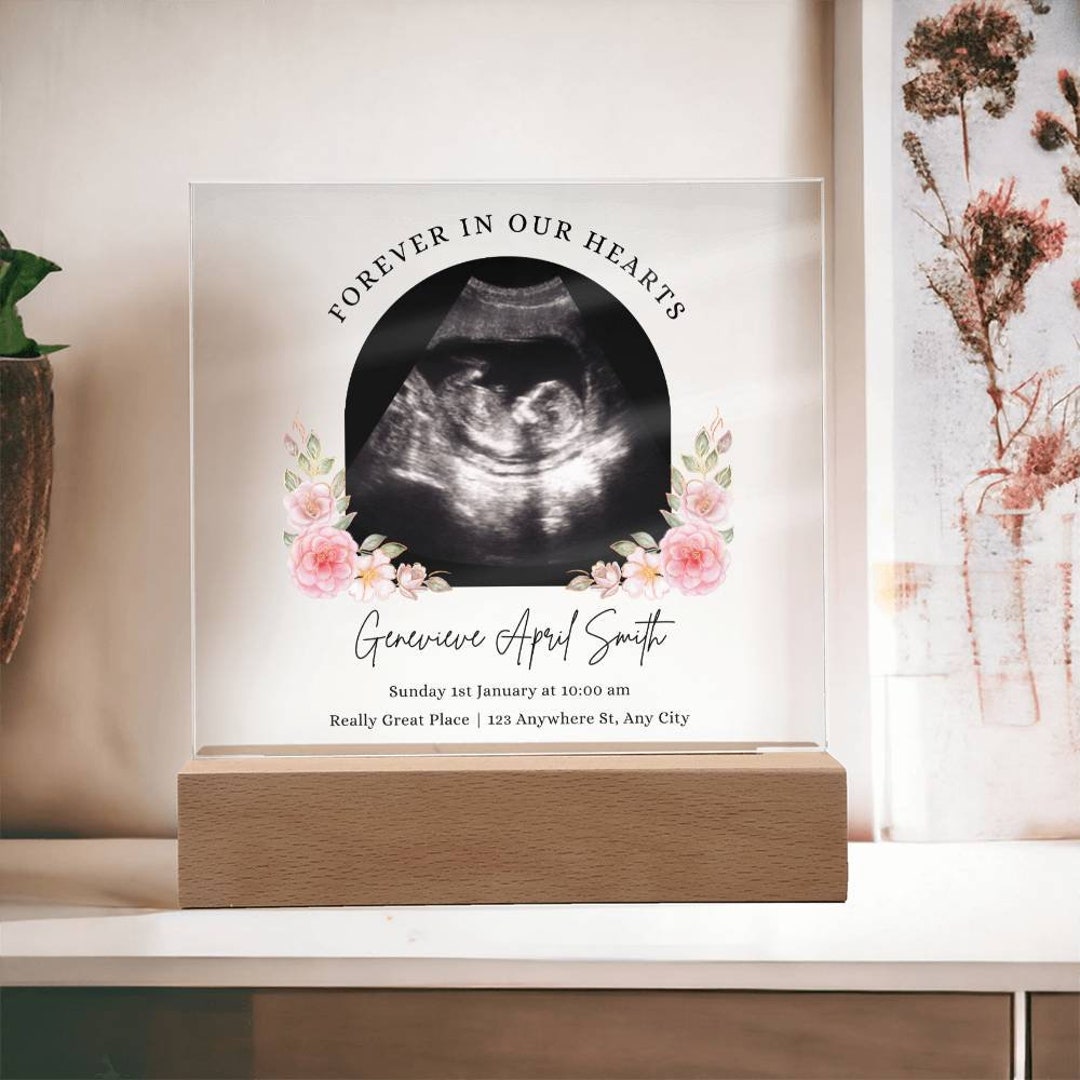 Personalized Newborn Acrylic Plaque, Custom Baby Square Acrylic Plaque ...