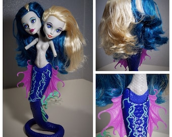 The Monster High twin head doll for DIY project