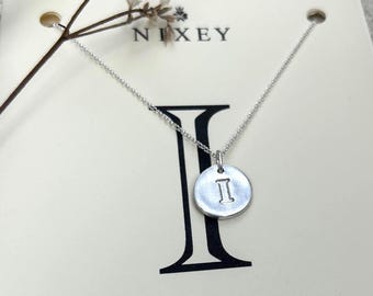 INITIAL I Silver Necklace - Letter Jewellery, Sterling Silver,Handmade in England, Monogram Keepsake, Victoriana Jewellery, Alphabet Pendant