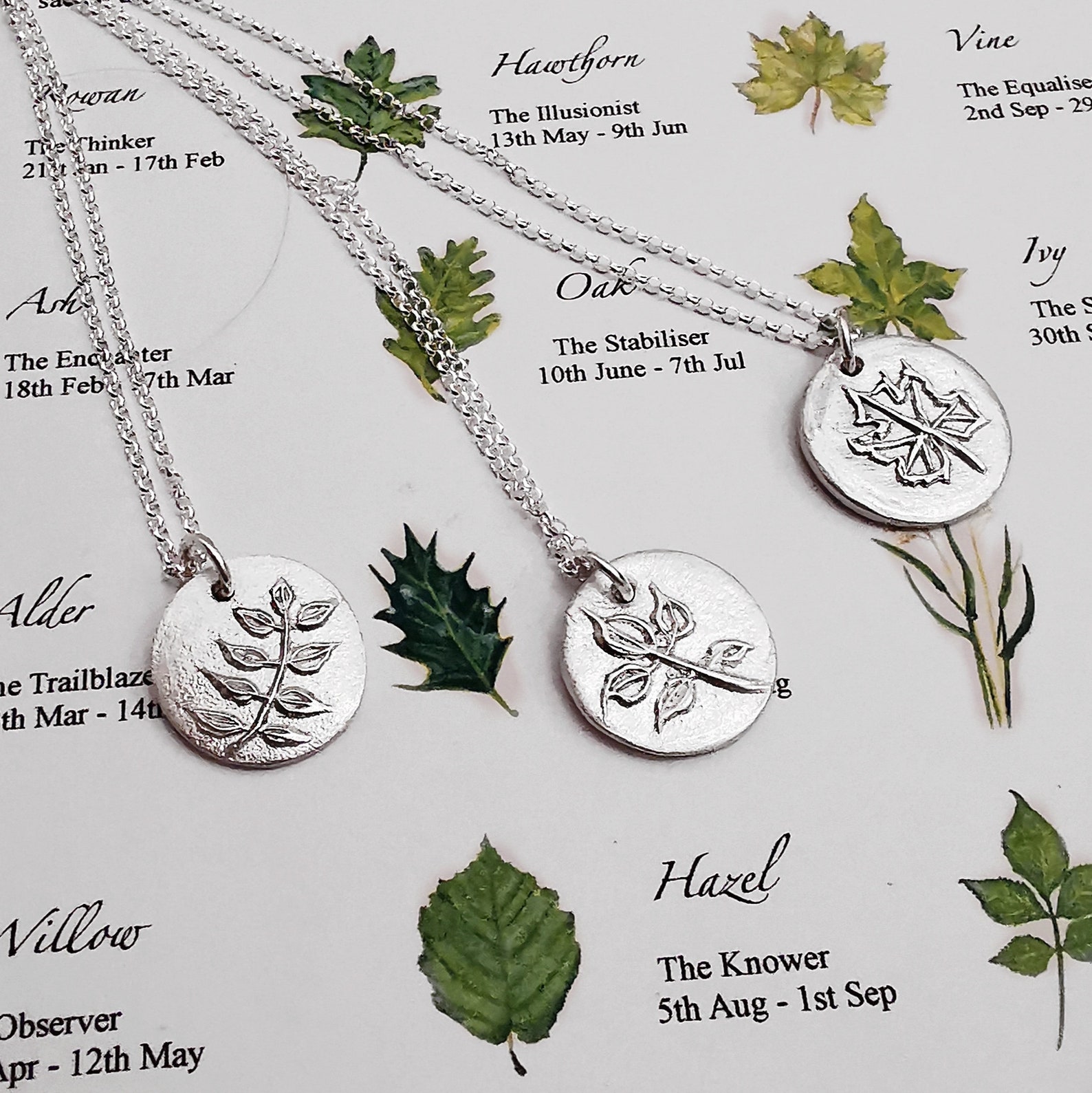 HAZEL Tree Zodiac Necklace Celtic Necklace Leaf Jewellery Etsy
