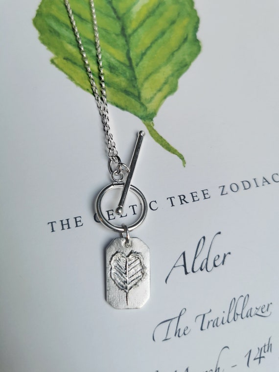 ALDER Leaf Celtic Tree Zodiac Necklace Tablet Celtic Etsy