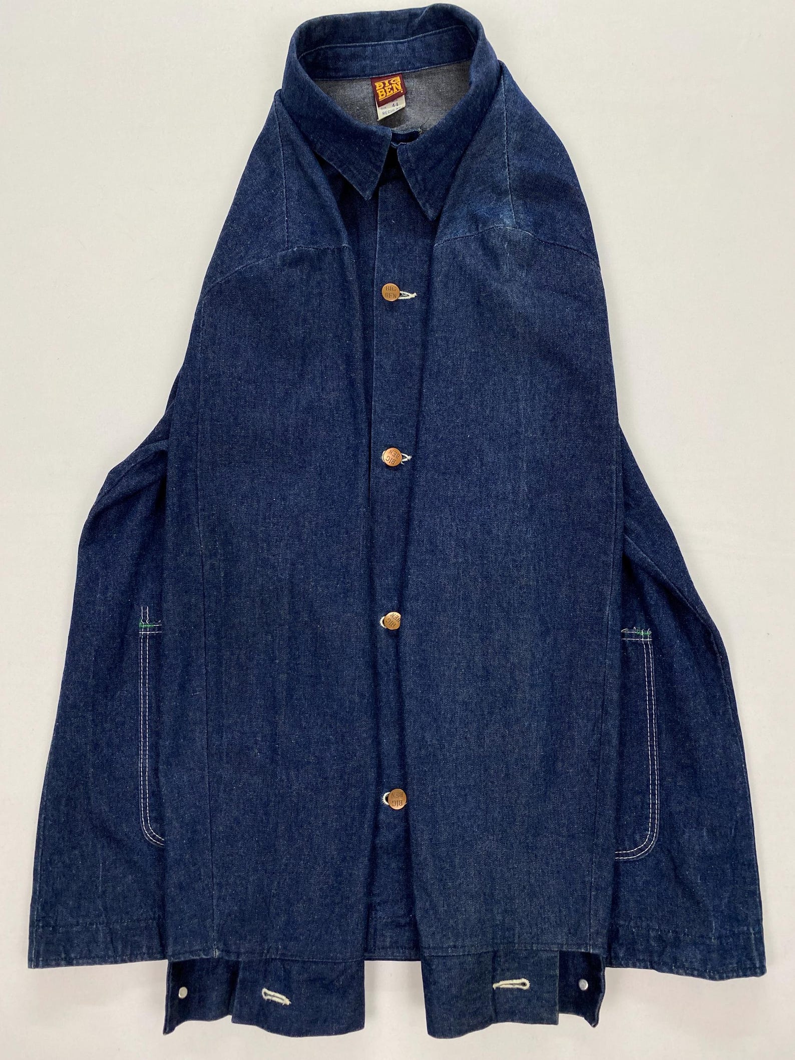 Vintage 1980'S Big Ben denim coverall, made in the USA, size L, men's cotton blue type Vintage Second Hand