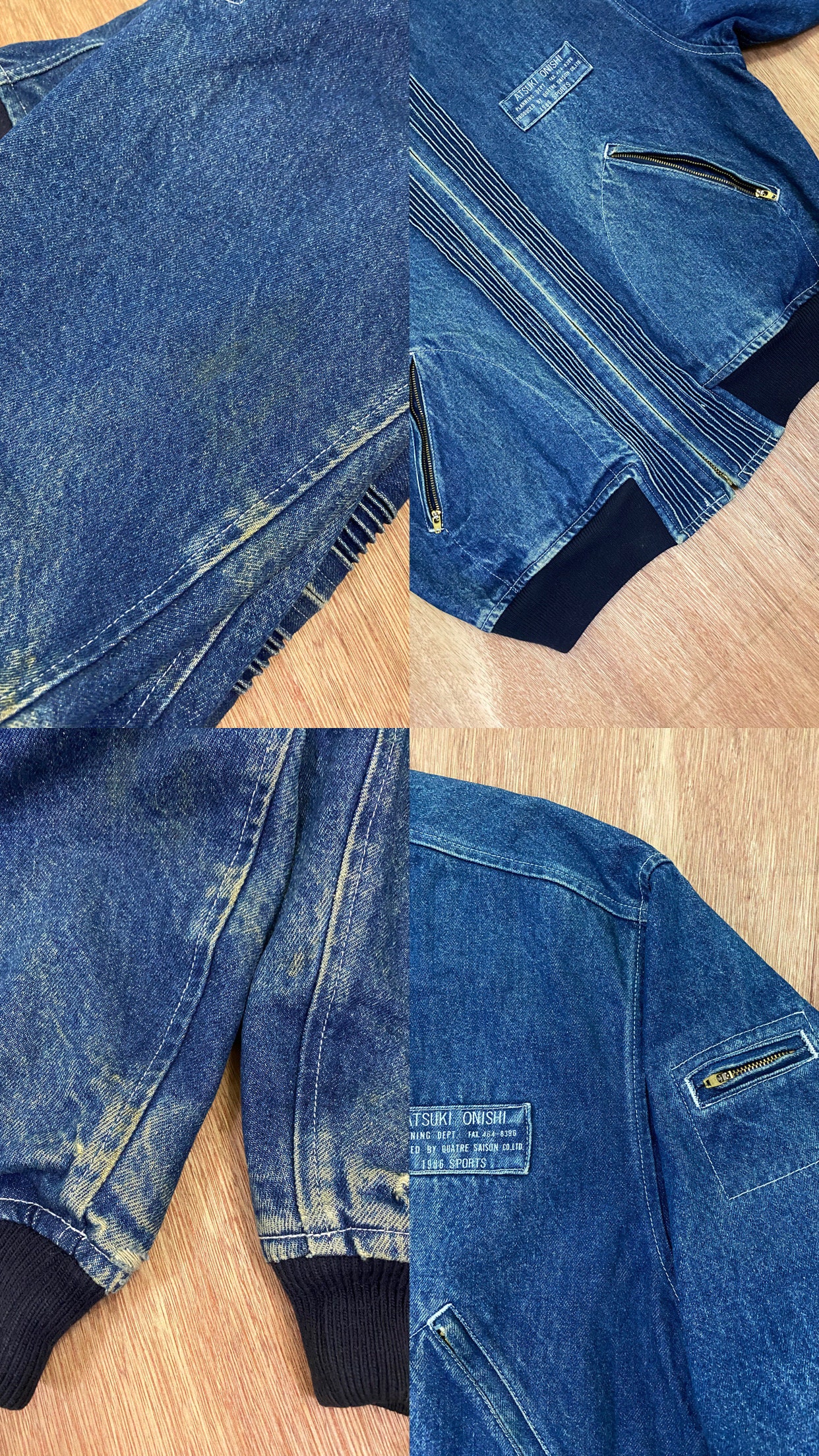 ジャケット・アウター 80's/atsuki onishi/bomber jacket Vintage Atsuki Onishi 1978 Japanese Designer Denim Bomber