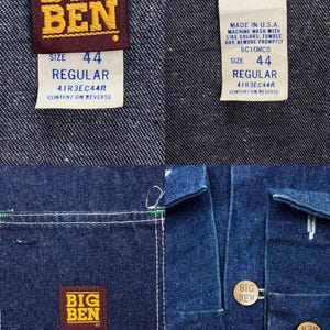 Vintage 70s-80'S Big Ben denim overalls, made in the USA, men's size 38. unclear blue type Vintage Second Hand