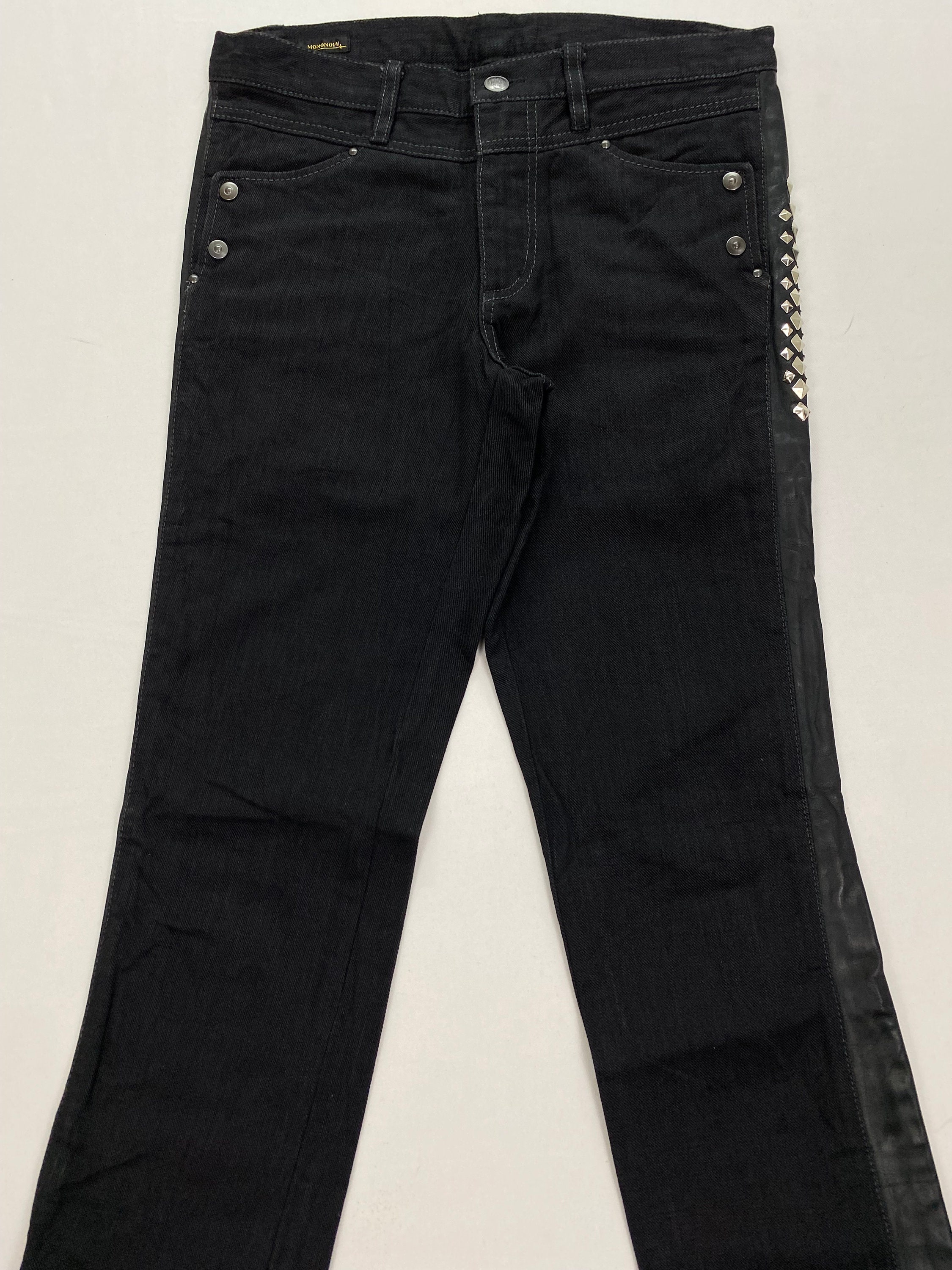 Mononofu by Teru Nakano Punk Style Leather Side Studded Denim - Etsy