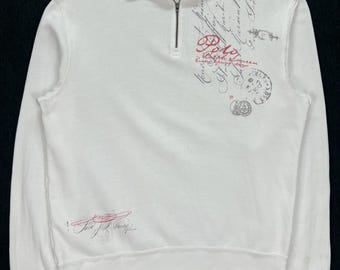 Suéter vintage Polo Ralph Lauren com meio zíper