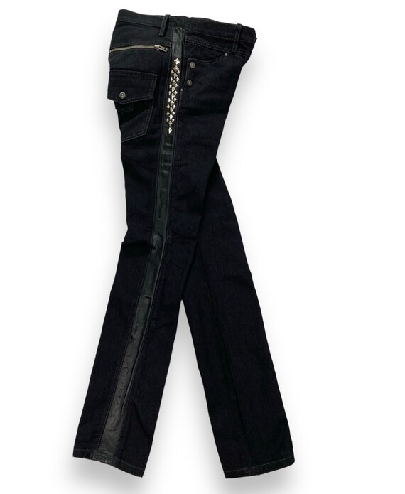 Mononofu by Teru Nakano Punk Style Leather Side Studded Denim - Etsy
