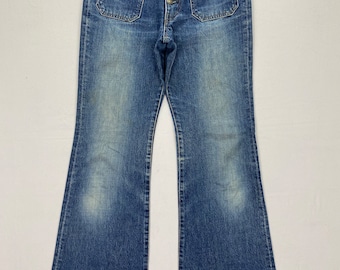 Calça jeans vintage Edwin 848 com modelagem flare e corte reto