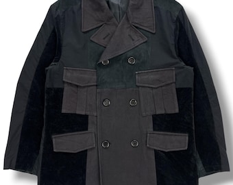 Eternal Rise Reconstructed Patchwork Double Breasted Utility Jacket