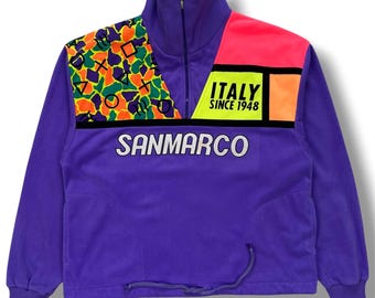 Vintage San Marco Italy 1948 Pullover Half Zip Fleece Jacket
