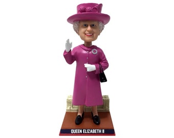Queen Elizabeth  Pink Dress Buckingham Palace Bobblehead