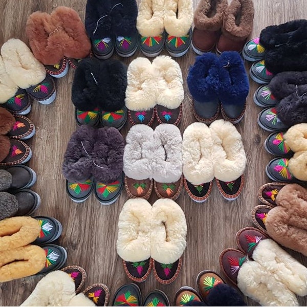 OUTLET Lucky Dip Faulty Slippers moccasins sheepskin wool