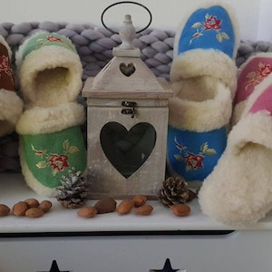 Sheep Warm  Wool Slippers Ladies Womens Mens Winter Blue Booties Boots Moccasins Pure Sheep Wool Natural Soft