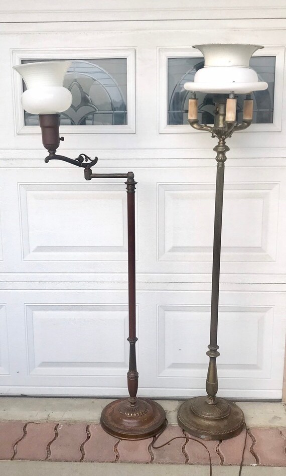 Antique Art Nouveau Deco Rembrandt Brass Cast Iron Lamp Pair Australia Antique Art Nouveau Deco Rembrandt, Antique Floor Lamp Australia