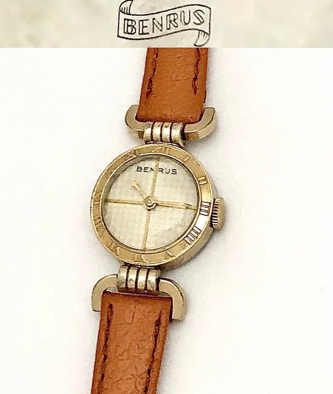Montre-bracelet Vintage Benrus AB 2 Pour Femme - Mécanique à Remontage, Boîtier Plaqué Or - Occasion Bon état