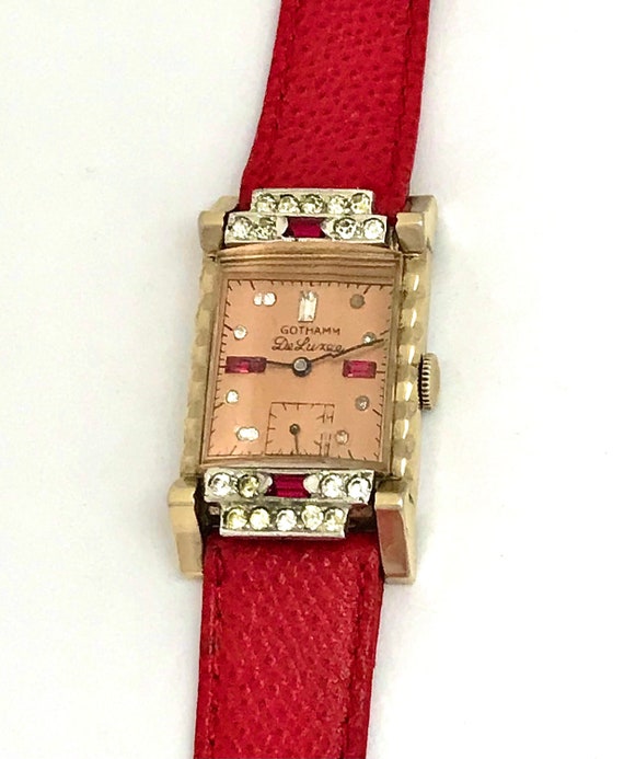 Vintage 1940s Art Deco Gotham Deluxe Swiss ETA Me… - image 7