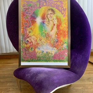 Original Mid Century 1968 San Francisco Free City Psychedelic Flower Child Poster Pop Art