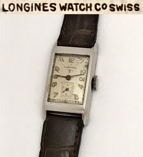 Vintage 1940s Art Deco Longines 9L Mens 