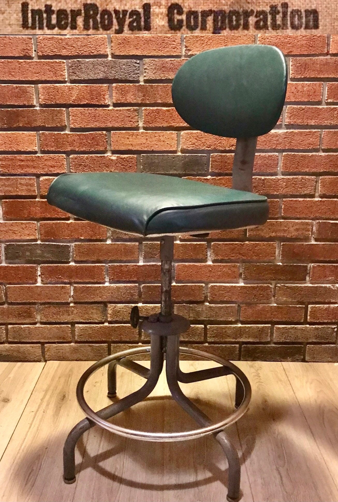 Vintage Inter Royal Corp Gray Metal Adjustable Swivel Work Stool Seat at  1stDibs