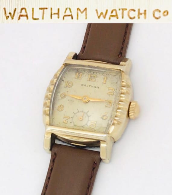 Vintage 1950s Waltham Caliber 1155 17 Jewel Mens Swis… - Gem