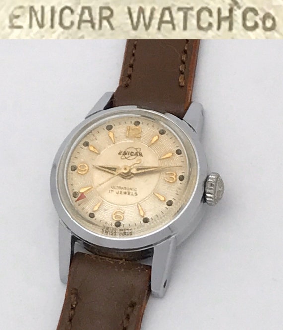 Vintage Enicar Ultrasonic Automatic Swiss 17j Ladi