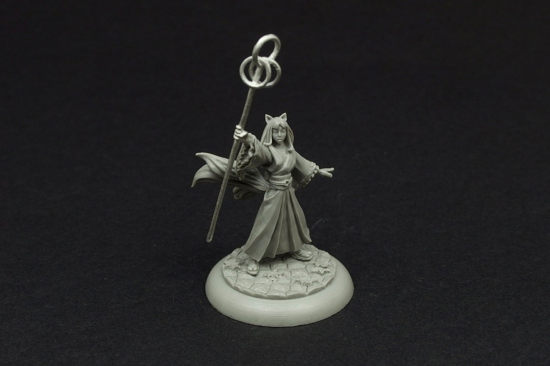 Kitsune Wizard Ahri Anime Manga Resin Figure Miniature 32mm Etsy UK